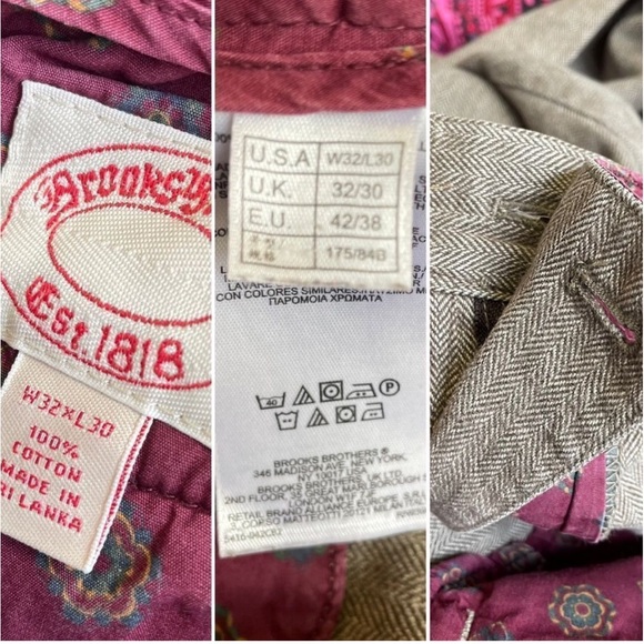 2 Pair Brooks Brothers Trousers 32/30 - Picture 15 of 15
